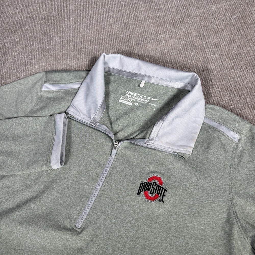 Nike Golf Ohio State Buckeyes 1/4 Zip Pullover Womens M Gray Tour Performance